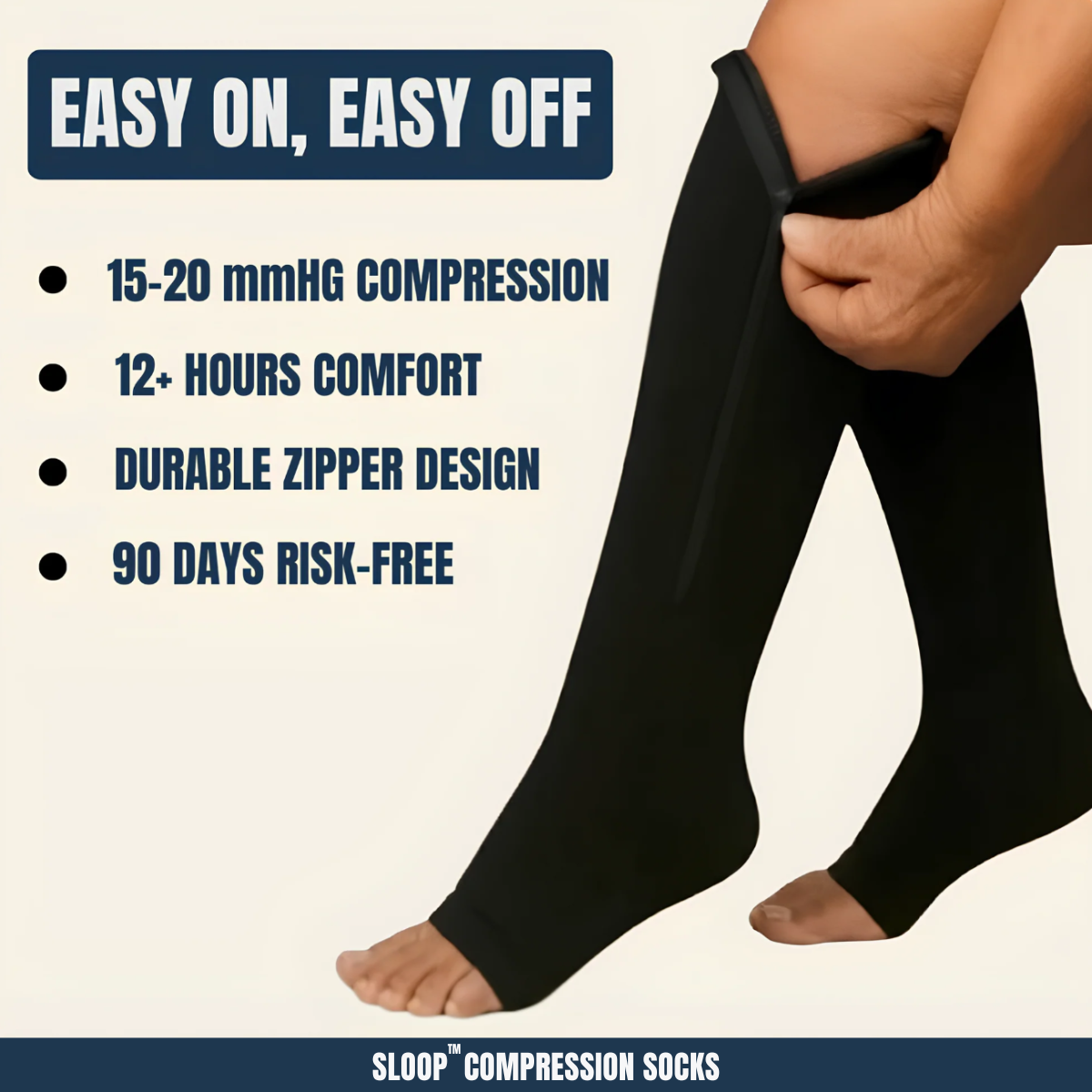 Sloop™ Easy-Zip Medical Compression Socks